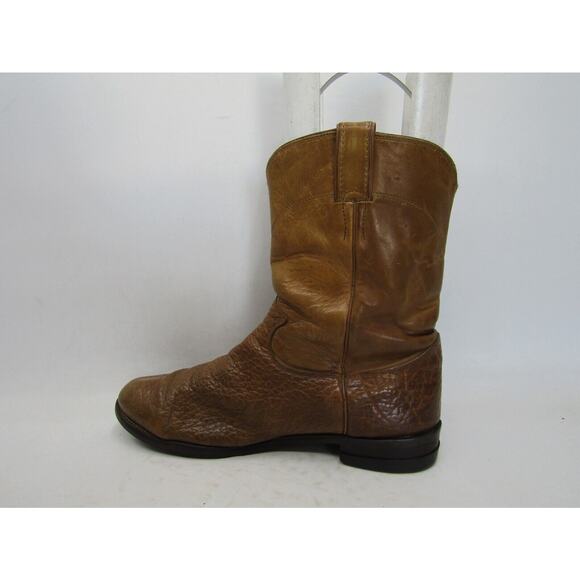 Justin Mens Size 10.5 EE Brown Leather Bullhide Cowboy Western Boots main image 9